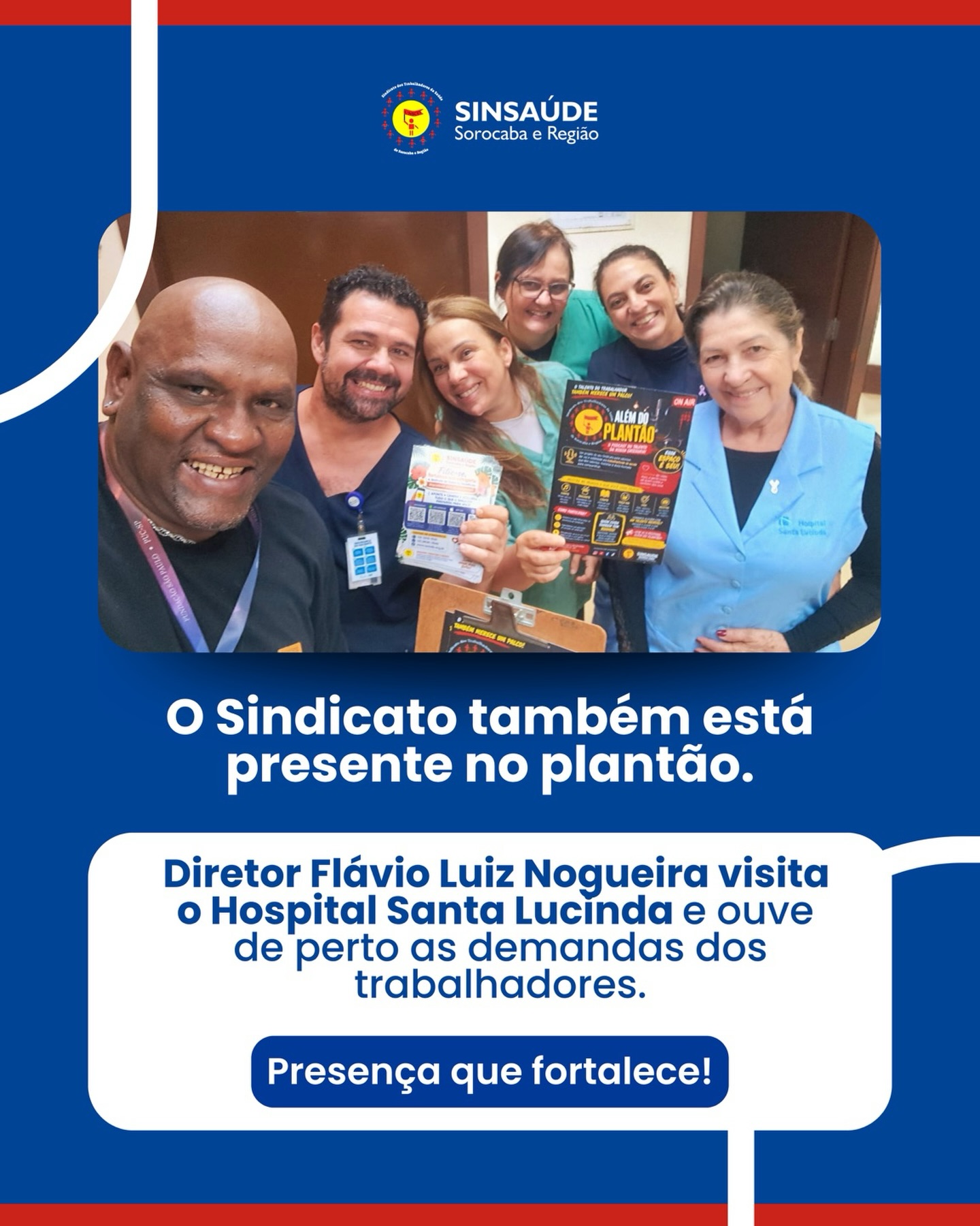 O trabalho do Sindicato também acontece onde a categoria está. 💙🤝 O diretor Flávio Luiz Nogueira esteve no plantão notu…